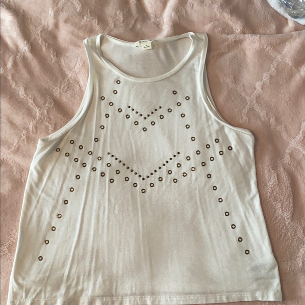 aeropostale off-white tank top w/ embellishments